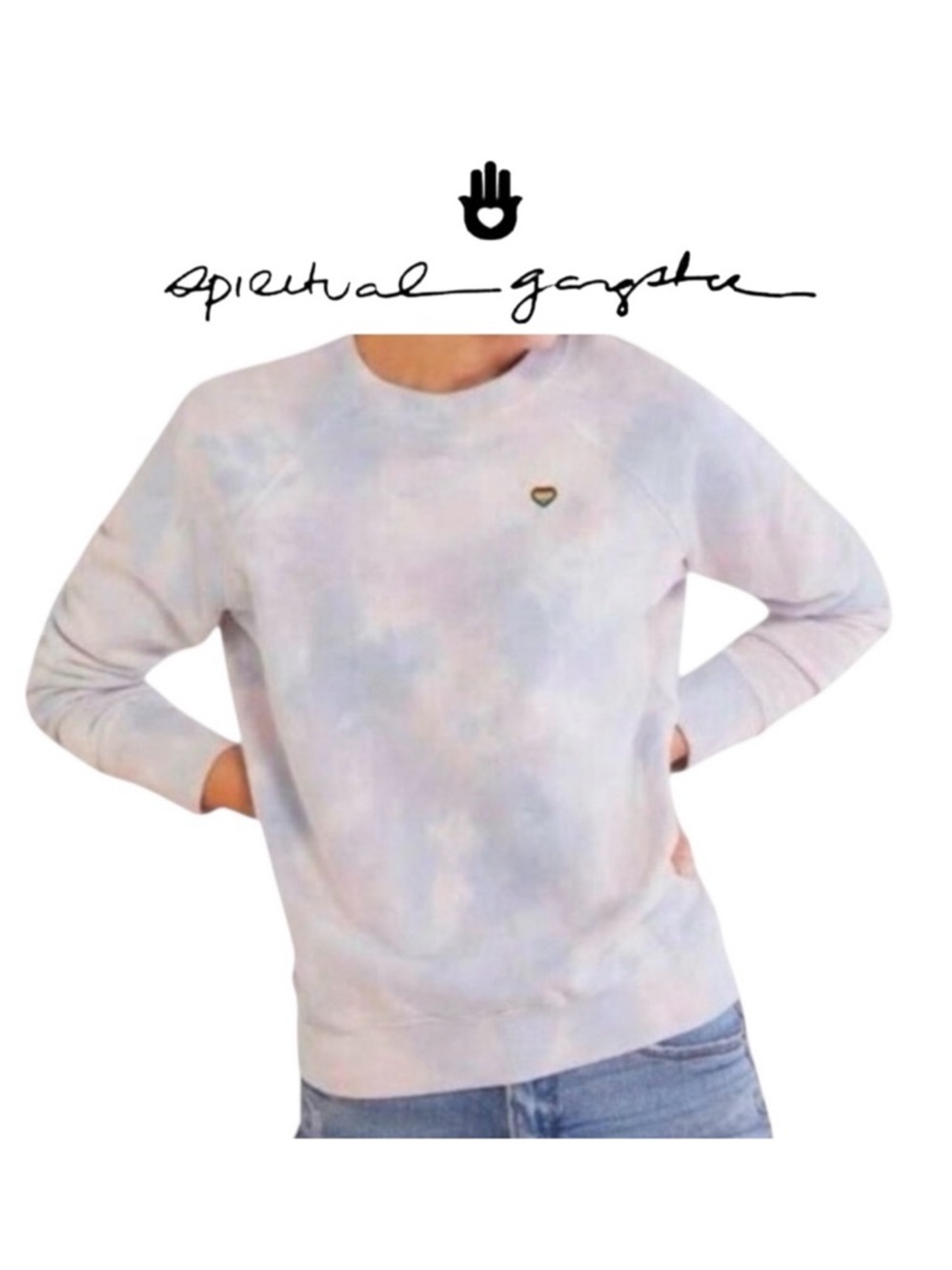 Spiritual GangsterTie Dye Happiness Pastel Crewneck Sweatshirt Women Size M